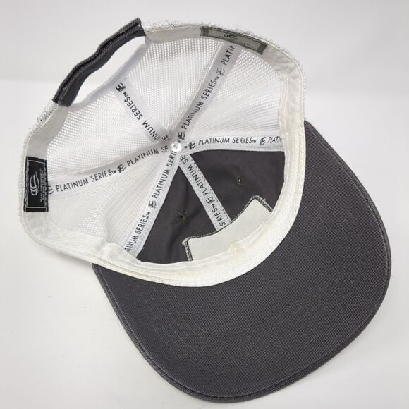 Bergara Strapback Trucker Hat Gray OS Adjustable Mesh Back Platinum Outdoor Cap - Picture 6 of 9